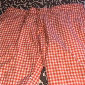 POLO orange and white checkered shorts